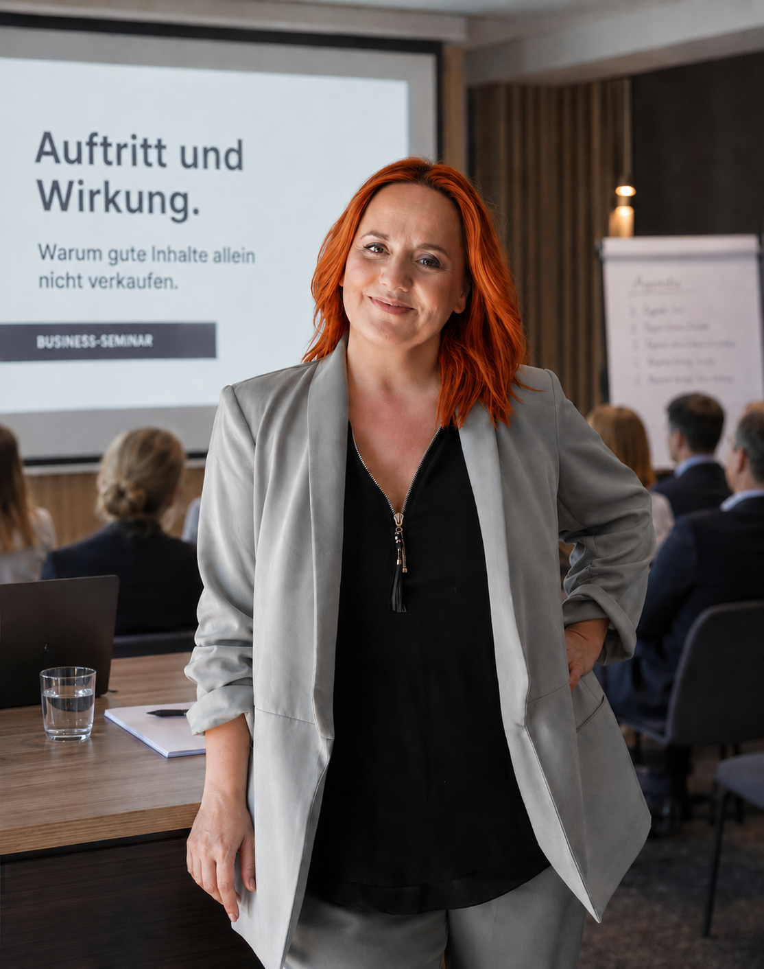 Justyna Karpinski beim Business-Seminar